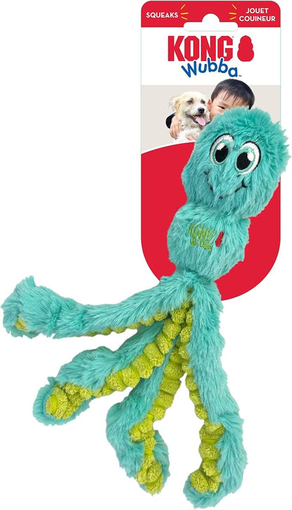 KONG Wubba Octopus Tug and Fetch Squeak Dog Toy Assorted Colors (Small)