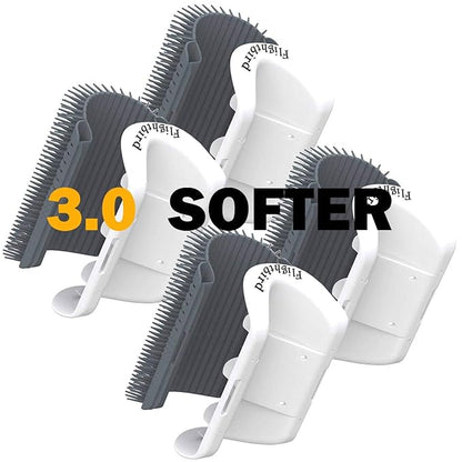 3.0 Softer Cat Self Groomer with Catnip, Dog Cat Corner Groomer,Wall Corner Scratcher Comb,Grooming Massage Brush, Perfect Scratch Massager Tool for Long & Short Fur Kitten/Puppy (4 Pack)