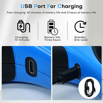 Retractable dog leash with chew-proof cord and LED flashlight, 16-ft heavy-duty dog leash, suitable for Small/medium dogs weighing up to 110 pounds, reflective rope, 360° anti-tangling.(Blue+16ft+LED)