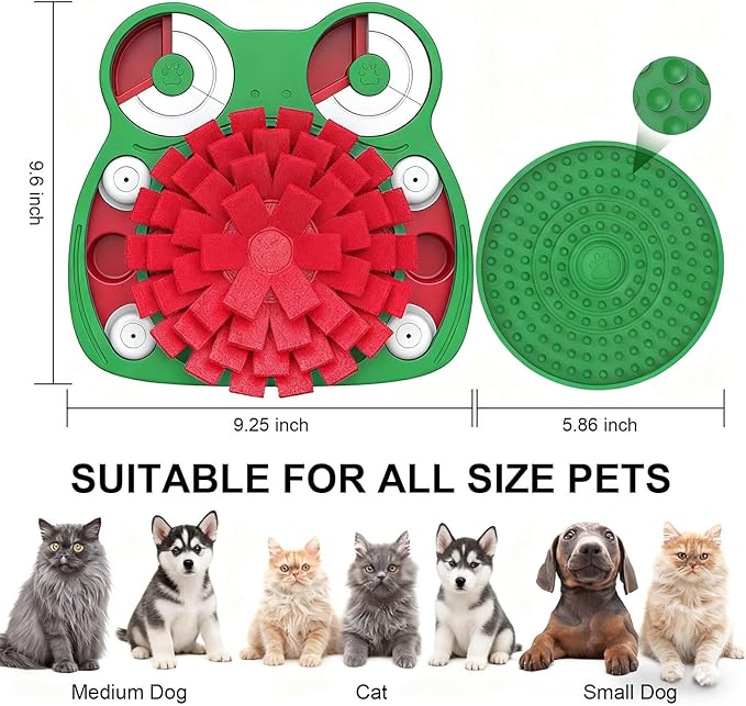 Dog Puzzle Toys, 3-in-1 Dog Training Puzzles with Lick Mat and Slow Food, Stress Relief Interactive Dog Toy for Feeding Keeping Them Busy (Green)
