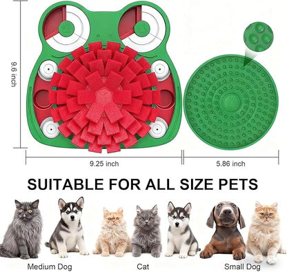 Dog Puzzle Toys, 3-in-1 Dog Training Puzzles with Lick Mat and Slow Food, Stress Relief Interactive Dog Toy for Feeding Keeping Them Busy (Green)