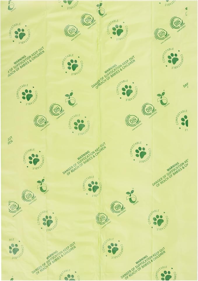 Dog Waste Bags - 100% real compostable dog poop bags, biodegradable poop bags, bolsas para perros popo - Odorless, easy to tear apart, leak proof and unscented, 270 count