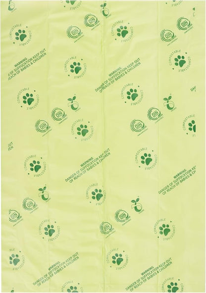 Dog Waste Bags - 100% real compostable dog poop bags, biodegradable poop bags, bolsas para perros popo - Odorless, easy to tear apart, leak proof and unscented, 270 count