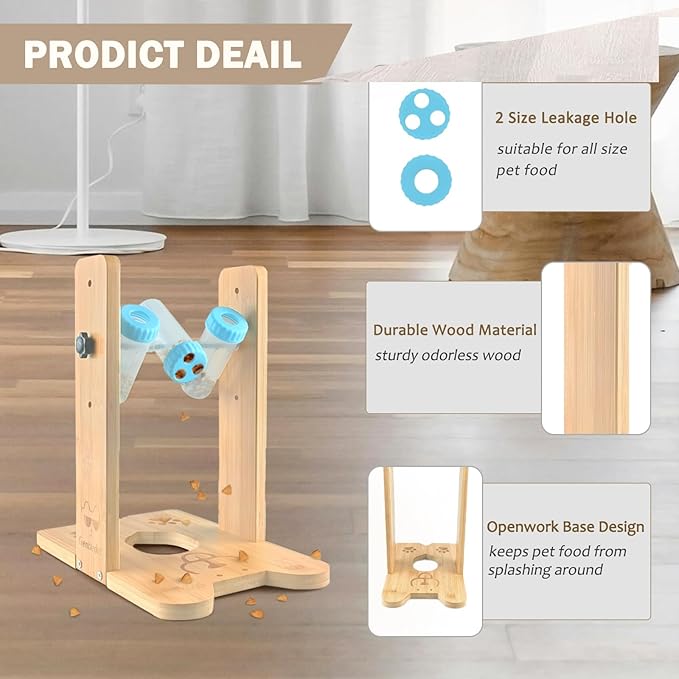Dog Puzzle Toy, Wooden Slow Feeder, Pet Food Treat Feeding Toy, Interactive Dog Feeder for Boredom, Enrichment Toy for Smart Dogs