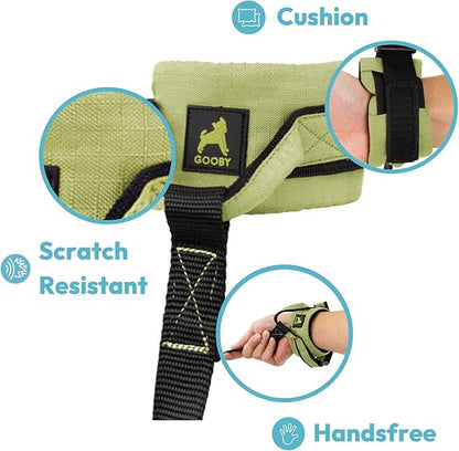 Gooby Ripstop Z Wrist Band Surfer Leash - Green, 6 FT - Comfortable Hands Free Leash with Elastic Band for Small, Medium and Large Dogs