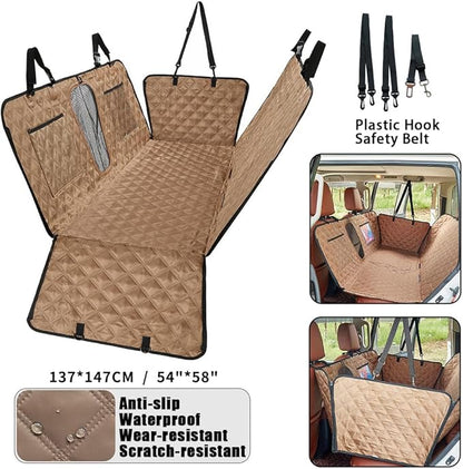 Dog Car Back Seat Cover for Lincoln Corsair 2022 2023 2024 2025 Pet Car Mat Waterproof Scratch-Resistant Pet Hammock Pet Protector Mat Interior Accessories,Brown