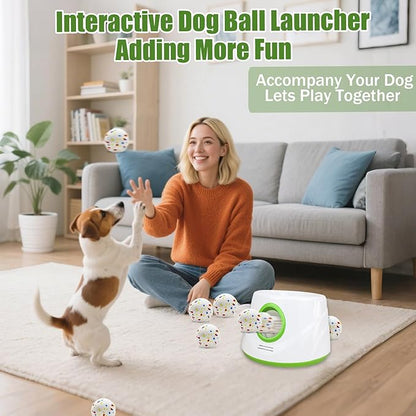 Magicorange Automatic Dog Ball Launcher, Interactive Dogs Balls Thrower for Small and Medium Dogs,Dog Fetch Machine (Dark Green)