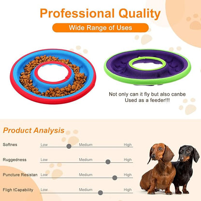 3 Pcs Pet Flying Discs - 9.05 Inch, Interactive Flyer Toys, Feedable Lightweight Catch and Fetch Toys for Small Medium Large Dogs, Floats in Water & Safe on Teeth