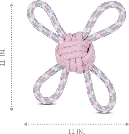 Bow Wow Woven Rope Dog Toys – Durable Chew & Tug Toys for Medium & Large Dogs – Gentle on Teeth – Assorted Shapes & Weaves – Dental Flossing Action – Heavy Duty Interactive Play