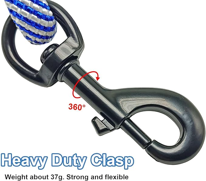 MayPaw 6FT Heavy Duty Rope Dog Leash, Nylon Pet Leash with Soft Padded Handle Thick Lead Leashes for Large Medium Dogs Walking (Blue, 1/2" * 6')