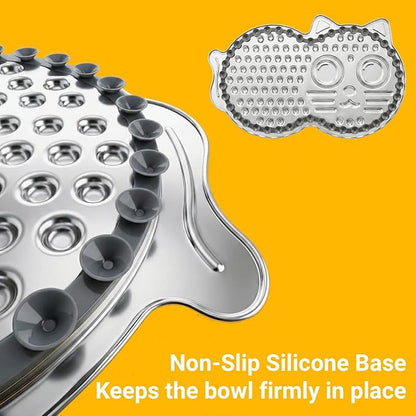Heavy Duty Stainless Steel Lick Mat for Dogs & Cats - 15"×10" Large Metal Dog Licking Mat, Chew Proof Slow Feeder Mat with Suction Cups for Puppy & Cat, Dishwasher Safe, Whisker-Friendly