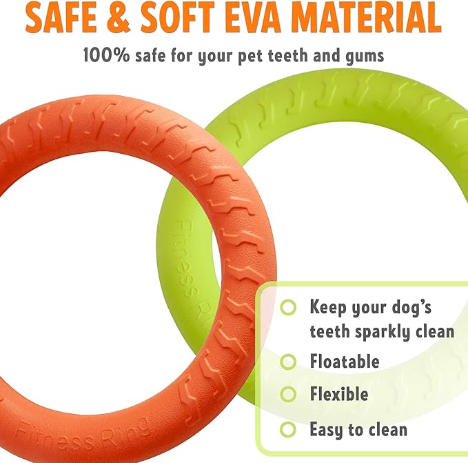 PetSpy Dog Ring Toy – Flying Ring for Outdoor Play, Floating Training & Fetch Toy for Throwing, Catching & Chewers – Durable EVA Flying Disc for Small, Medium & Large Dogs