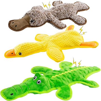No Stuffing Dog Squeak Toys-3 Pack Chew Toys for Small Medium Large Breed- Durable Puppy Teething Interactive to Keep Them Busy- Best Birthday Gift