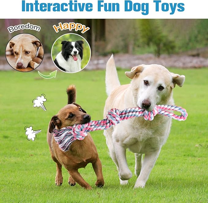 UPSKY Nearly Indestructible Dog Rope Toys for Medium to Large Breeds - Dental Cleaning, Aggressive Chewer, Tug & Teething Toy