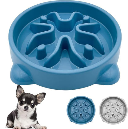 VANNON Slow Feeder Dog Bowls Non Slip Puppy Bowl Durable Dog Puzzle Feeder Bloat Stop Food Bowls for Puppy and Small Dogs, BPA Free, 1 Cup, Blue