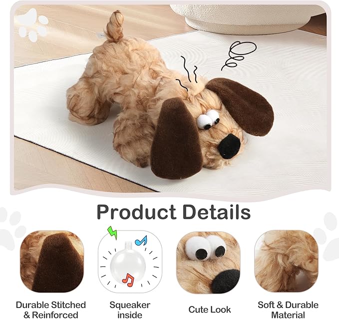 JKW Plush Dog Toy, Squeaky & Stuffed Puppy Toy, Small & Medium Dog Toy