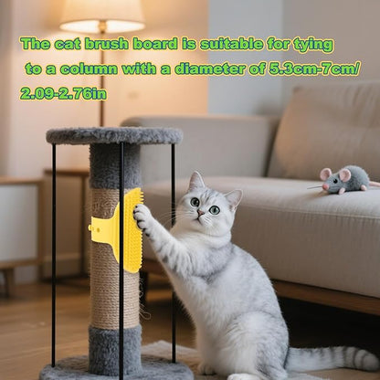 4pcs Cat Self Groomer Brush, Silicone Cat Face Scratcher Wall Corner Brush Adjustable Pet Hair Massage Grooming Combs for 2.09-2.76in Cylinder & Climbing Frames & Table Legs Interactive Indoor Toy