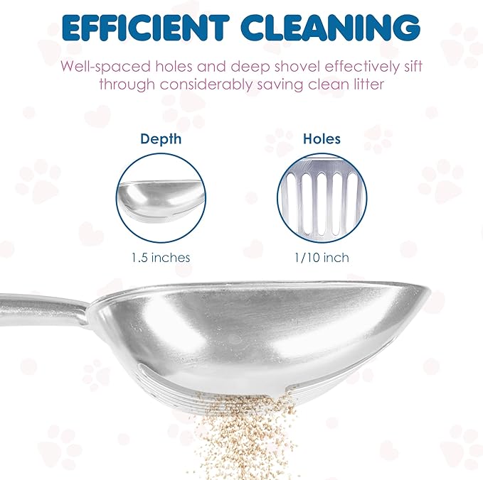 SunGrow Large Cat Litter Scoop, Life Transforming Cat Scooper, Reduces Hand Fatigue, Saves Clear Litter, Makes Scooping Faster and Easier