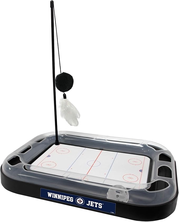 Pets First NHL Winnipeg Jets Hockey Field Cat Scratching Toy With Interactive Ball Bell in Tracks - 5-in-1 Cat Scratcher