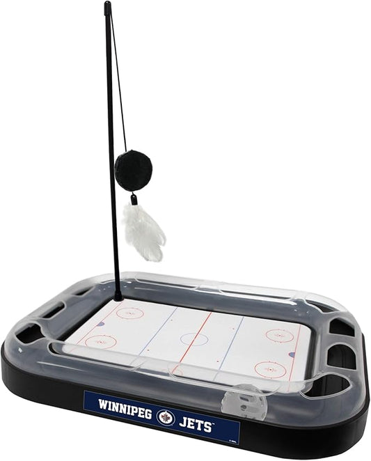 Pets First NHL Winnipeg Jets Hockey Field Cat Scratching Toy With Interactive Ball Bell in Tracks - 5-in-1 Cat Scratcher
