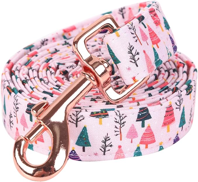 Dog Leash, Christmas Dogs Leashs Pink Christmas Tree Print Adjustable Dog Leash for X-Small Boys and Girls Dogs