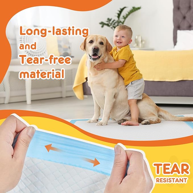 Sweetcrispy 150 Count Dog Puppy Training Pee Pads - Absorbency Disposable Underpads, Leakprood and Quick Drying, Regular Size 21.95''x 21.95'' for Potty Training, Incontinence Pads
