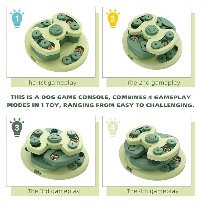 KADTC 3 Levels of Step-by-Step Challenge,Large Size,Beginner to Advanced Dog Puzzle Toys,3 Ways to Play,U.S. Brand & Design Treat Puzzles for Dogs Mental Stimulation Enrichment Food Slow Feeder Toy