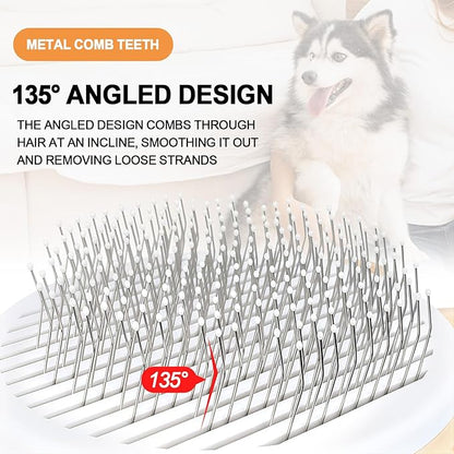 Self Cleaning Slicker Brush for Cats Orange Deshedding Shedding Cat Brush Skin-Friendly Pet Grooming Tool for Long Short Haired Cats and Dogs Remove Loose Hair Mats Knots Tangles