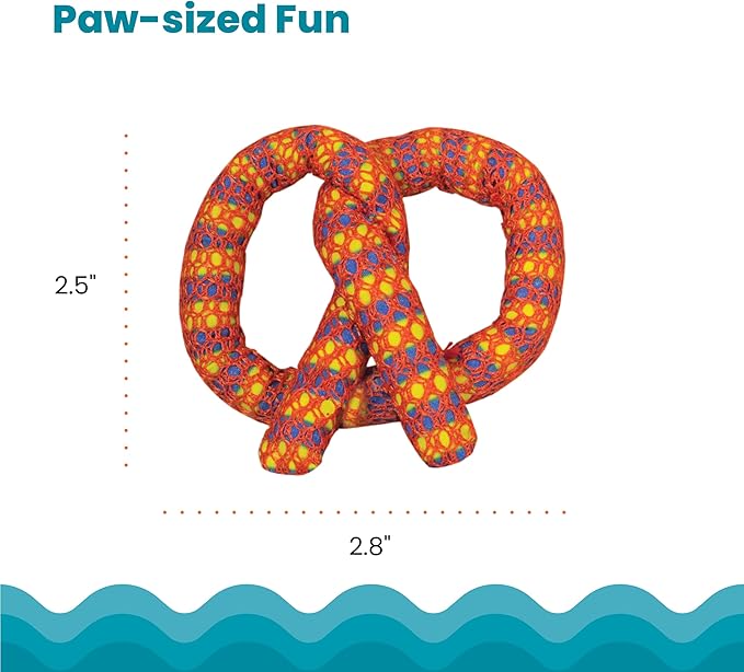 Catstages Plaque Away Pretzel Cat Toy – Interactive Catnip Dental Chew Toy to Help Clean Teeth, Fun for Play and Chewing, Orange (Pack of 2)