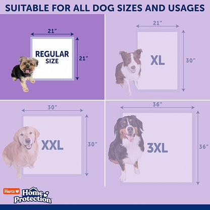 Hartz Home Protection Super Absorbent Odor Eliminating Lavender Scented No Leak Dog Pads, 50 count