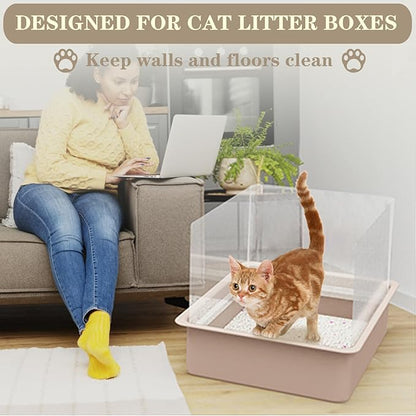 3Pcs Cat Litter Box Pee Shields - Open Top Litter Box Splash Guard Privacy Screen Transparent Easy Clean 14.5 * 11.5in-Box Not Included (3)