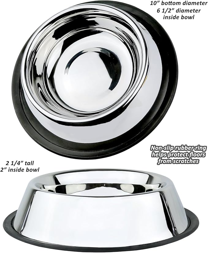 Estilo Stainless Steel Dog Bowls, 32 Oz (Set of 2)