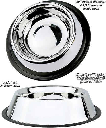 Estilo Stainless Steel Dog Bowls, 32 Oz (Set of 2)