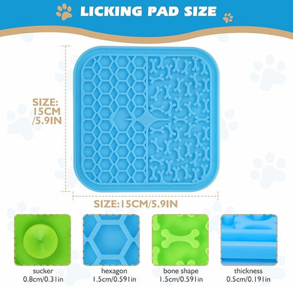 2 Pack Lick Mat for Dogs and Cats, Dog Slow Feeder Dowl Mat for Bathing Grooming Nailing Trimming, Dog Feeding Mat, Licking Pad for Dogs Cats