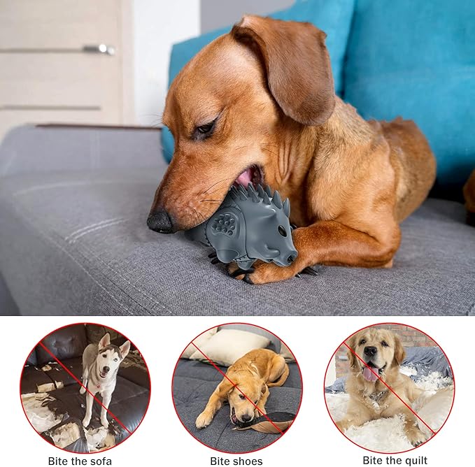 Dog Chew Toys for Aggressive Chewers,Larg Dog Bones Toys,Dog Toys for Indestructible Squeaky Chewers,Clean Teeth Non Toxic Environmentally Friendly,100% Natural Rubber&Milk Flavor