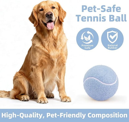 2.5" Dog Tennis Balls 6-Pack – Silent Bounce, Tough Rubber Core, Durable Fetch & Training Toys for Indoor/Outdoor Play, for Small Medium Large Dogs (Macaron Mixed Color, 6-Pack)