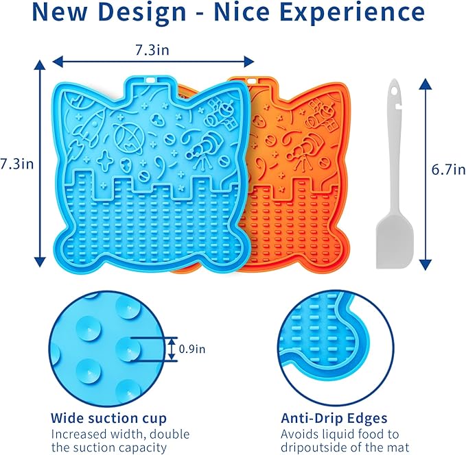 Lick Mat for Dogs & Cats 3 Pack - Silicone Dog Lick Mat with Suction Cups - Anxiety Relief/Promotes Healthy Eating/Frozen & Dishwasher Safe - Pet Peanut Butter Lick Pad LPFALASAT Bomb Cat