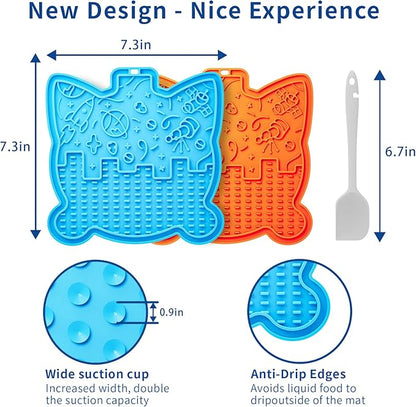 Lick Mat for Dogs & Cats 3 Pack - Silicone Dog Lick Mat with Suction Cups - Anxiety Relief/Promotes Healthy Eating/Frozen & Dishwasher Safe - Pet Peanut Butter Lick Pad LPFALASAT Bomb Cat