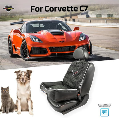 Seat Armour - PetBed2GO for Corvette C7 in Black - Pet Bed Cushion & Car Seat Cover - 26x20x6, 3.5 lbs