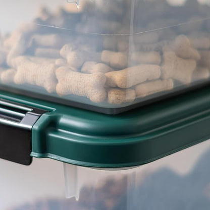 IRIS USA Remington Dog Food Storage Container, 30 lbs, 11 lbs, Airtight, Stackable, Wheels, Food Storage, Treat Box, 2-Cup Scoop