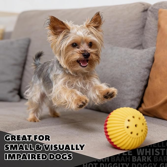 Pet Qwerks Animal Sounds Babble Ball - Interactive Chew Dog Toy - Large