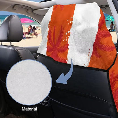 SEANATIVE Car Seat Towel Cover, Universal Car Seat Cover and Changing Towel, Super Absorbent Transition & Seat Wrap, Ideal for Gym Swimming Surfing Running, Puerto Rico Palm Print