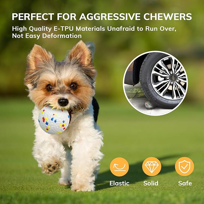 8 Pack Dog Balls, Dog Toy Balls 2.28'' - Indestructible Dogs Ball for Aggressive Chewers, Small Tennis Ball for Dogs(Small/Medium), Fit Same Listing Automatic Launcher Only ETPU Material