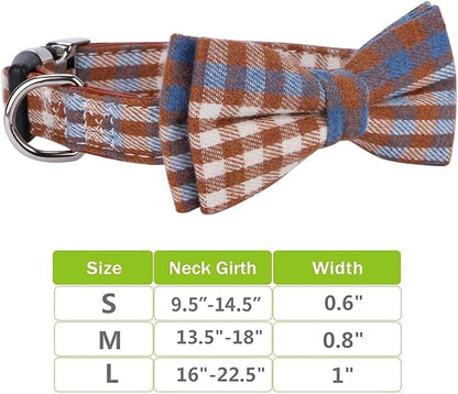 Faleela Soft &Comfy Bowtie Dog Collar,Detachable and Adjustable Bow Tie Collar,for Small Medium Large Pet (Small (Pack of 1), Blue and Whit)
