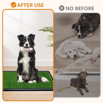 LOOBANI 43.7in x 27.6in Replacement Artificial Grass Puppy Training Pads, Quickly Absorbency Portable Dog Potty Grass, Fit 45x29in Potty Tray(1 Pack)