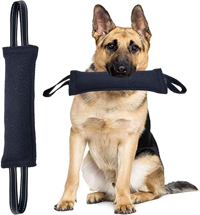Clysrou Dog Tug Toy Tough Jute Bite Pillow Lasting Training Equipment Puppy to Large Dogs Interactive