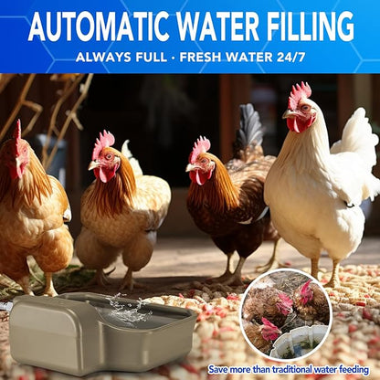 PETTEN Automatic Dog Water Dispenser 1 Gallon, Auto Fill Dog Water Bowl with 3/4" Garden Hose Connector, Large Capacity Self Watering Dog Bowl for Outdoor Dogs, Cats, Livestock
