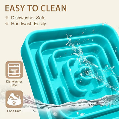 Slow Feeder Dog Bowls for Large Medium Dogs, Anti-Choking Slow Eating Maze Dog Food Bowl, Anti-Slip Slow Feeding Pet Puzzle Bowl,Blue