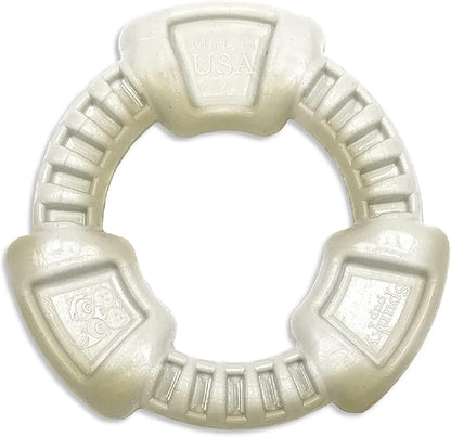 Spunky Pup Clean Earth Recycled Ring Dog Toy | Made from 100% Recycled Water Bottles | Eco-Friendly | Chicken Flavored | Dental Texture Promotes Clean Teeth and Gums | Dog Ring Toy Made in The USA