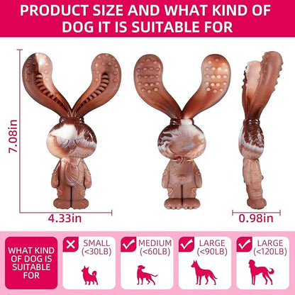 Indestructible Dog Toys for Aggressive Chewers, Tough and Durable Chew Toys for Large Medium Dogs, Interactive Dog Chew Toys to Keep Them Busy (A Rabbit)